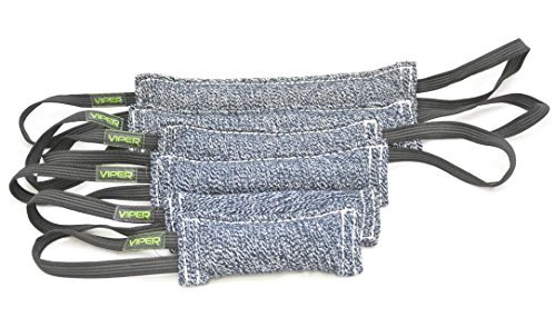 Viper Synthetic K9 Tug Toy Reward with Two Handles for Adult Dogs and Puppies. Ruber Handles, Blue, 12 x 2.5