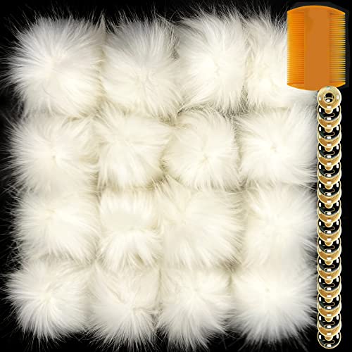 zhaocaidamai Bommel FüR MüTze, Fellbommel,16 StüCk Kunstfell Bommel, Fellbommel FüR MüTzen,10-12cm Fellbommel Pompon MüTzen,FüR SchlüSselanhäNger Bommel Dekoration Cover