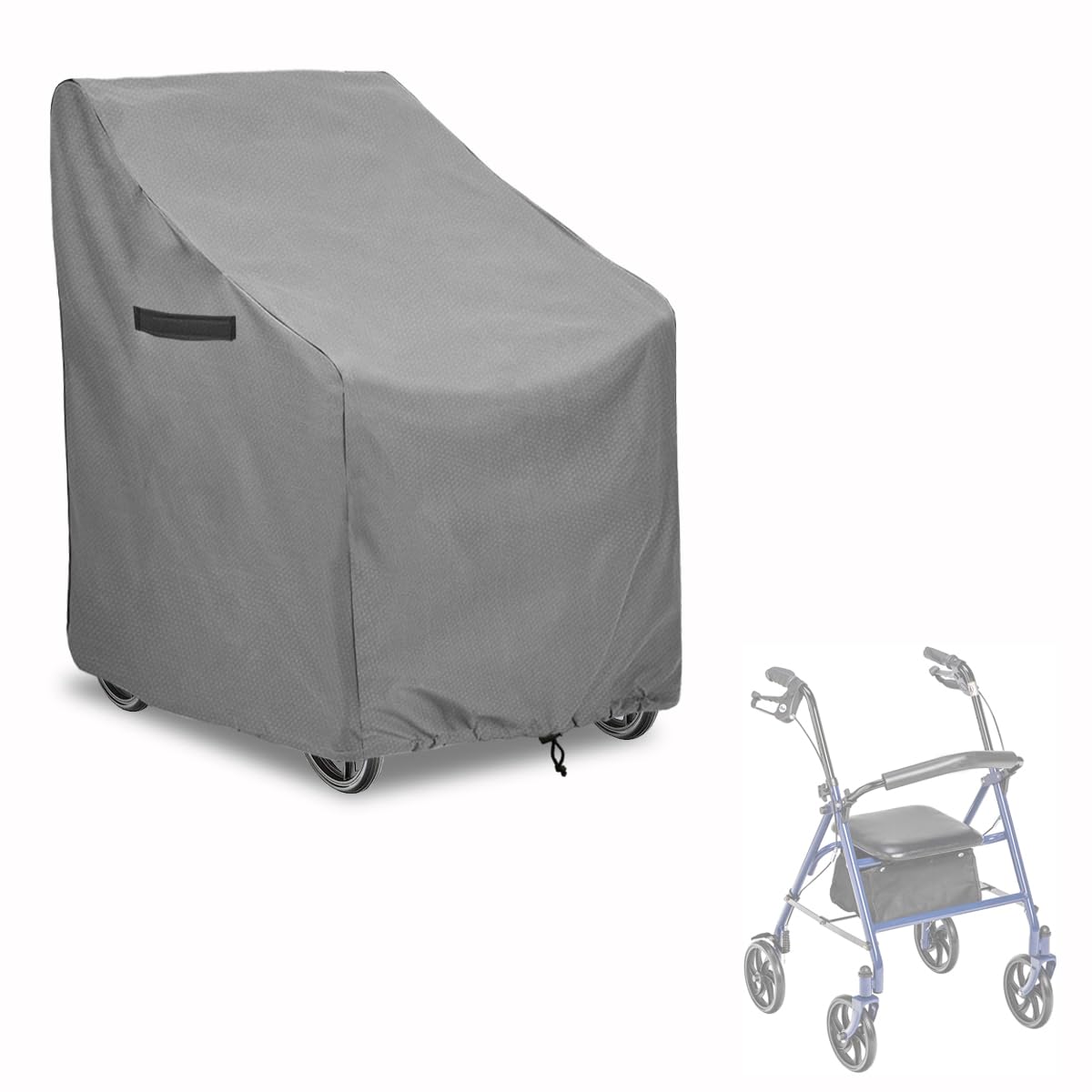 SoloToo Rollator Walker Cover - Cover for Walkers for Seniors,Rolling Walker Waterproof Protective Cover,Fits Walker with Wheels and Seat (Cover Only,Grey)
