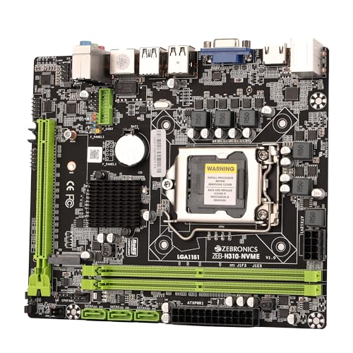 Image of ZEBRONICS Z310 NVMe Micro-ATX Motherboard for LGA 1151 Socket, Supports Intel 6th, 7th, 8th & 9th Generation Processors, NVMe M.2 Slot, 5.1 Audio, DDR4 2666 MHz, Ports (RJ45 | SATA | USB 3.0 | HDMI)