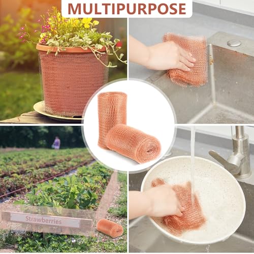 gisafai 534 x 150 ft copper mesh rodent control copper wool for slugs rustproof diy hole filler pure wire mesh for bat snail bird pest rodent control gap blocker fill fabric hole blocking gardening