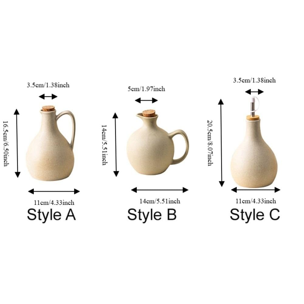 Botella de salsa de soja de cerámica con tapa, dispensador de vinagre de estilo japonés, accesorio de cocina rústico para servir salsa, condimentos y aderezos