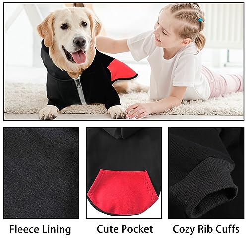 meioro Hunde Kapuzenpullis Warm Hundebekleidung Reißverschluss Hundekleidung Nette Haustier Hoodies (XL, Schwarz)