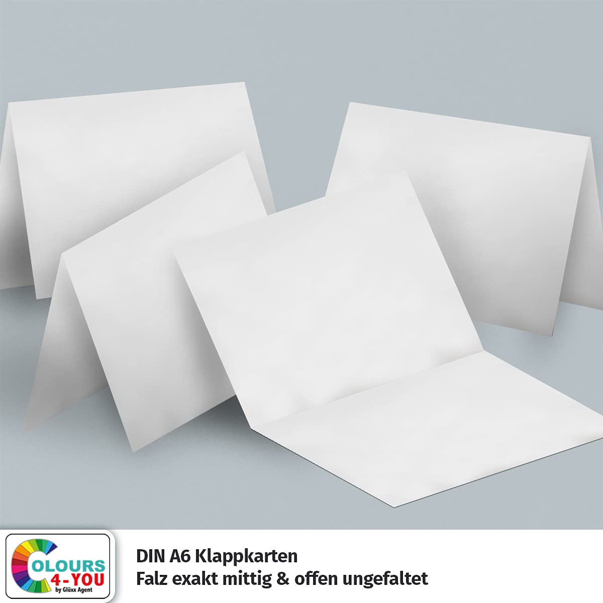 400 Klappkarten mit Umschlägen Set Weiss - DIN A6 Blanko Doppelkarten 14,8 x 21 cm (160 g/m²) - DIN C6 Umschlag 11,4 x 16,2 cm (100 g/m²) Nassklebung - Grußkarten Einladungskarten Hochzeit