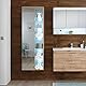 BEST Badezimmer Hängeschrank mit LED-Beleuchtung in Wildeiche Optik - Badezimmerschrank Bad Schrank mit viel Stauraum - 55 x 160 x 30 cm (B/H/T)