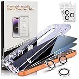 【2+2枚セット】For iPhone 17 Pro ガラスフィルム 覗き見防止フィルム(2枚)+カメラフィルム(2枚) 貼り付けキット付き iPhone 17 Pro 対応 覗き見防止フィルム 硬度9H 強化ガラス 旭硝子製 疎水疎油 指紋·汚れ防止 Greerass 高感度タッチ 超高透過率 全面保護 耐衝撃 飛散防止 自動吸着 気泡ゼロ 貼り付け簡単