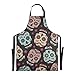 Delantal de Halloween con diseño de calavera mexicana, impermeable, divertido delantal para restaurante, salón, cafetería, cocina con correas ajustables, bolsillo grande para mamá papá