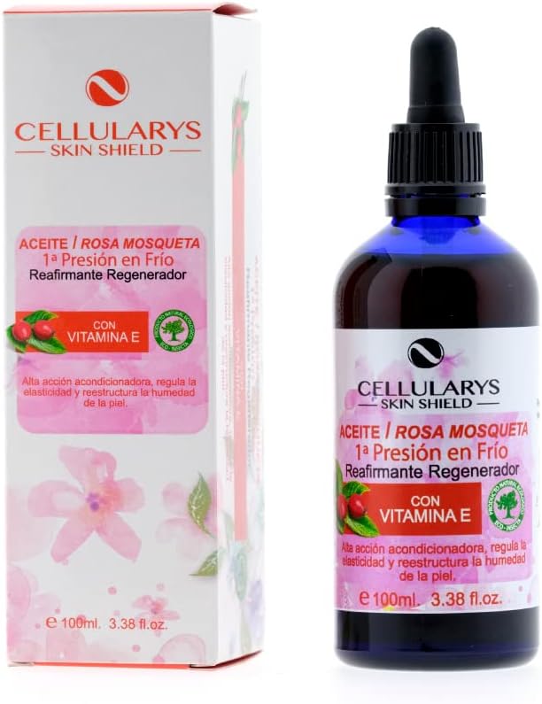 Zuivere rozenbottelolie 100% biologisch 100ml, koudgeperst. Om striae en littekens weg te werken. Anti-verouderingseffect. Anti-striemen lichaamsolie voor zwangerschap.
