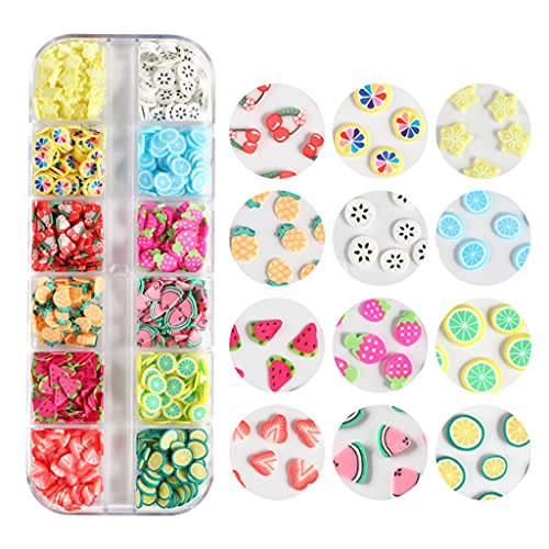 MISHITI Fruit Soft Polymer Clay Scheiben UV-Epoxidharz-Formfüller Nail Art Dekoration