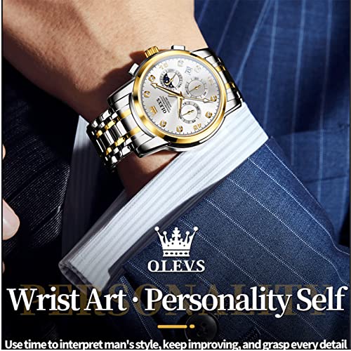 OLEVS-Fashion-Dress-Watches-for-Men-Male-Analog-Quartz-Stainless-Steel-Waterproof-Luminous-Day-Date-Two-Tone-WristwatchWrist-WatchesMen-Watch