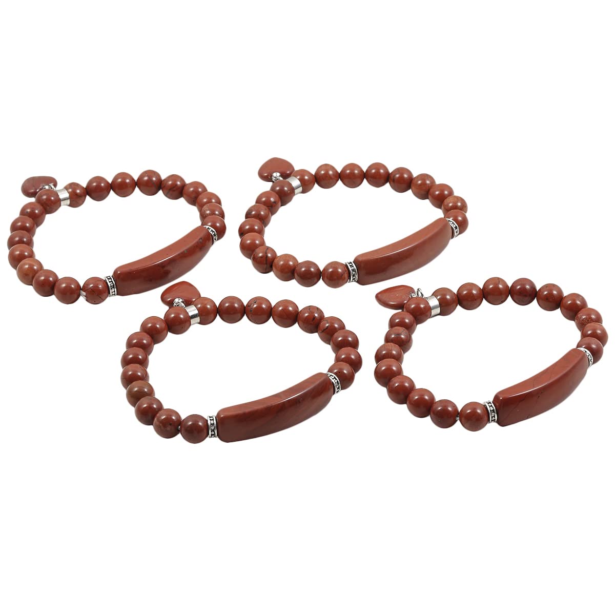 YDYDTTKD Stein-Armband, 8 mm Perlen, Chakra-Kristall, Energie, Herz-Charm-Armband, handgefertigter Schmuck für Frauen, Bergkristall
