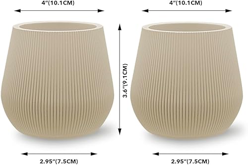 Miniatura 3 de Koyal Wholesale Jarrones cortos acanalados de 4 pulgadas para flores, florero estriado, pequeño jarrón blanco bohemio, decoración moderna de