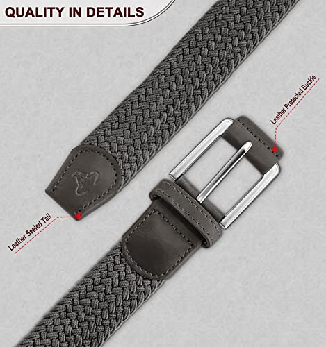 Image of Stretch Belt Men,Bulliant Mens Woven Stretch Braided Belt 1 3 /8
