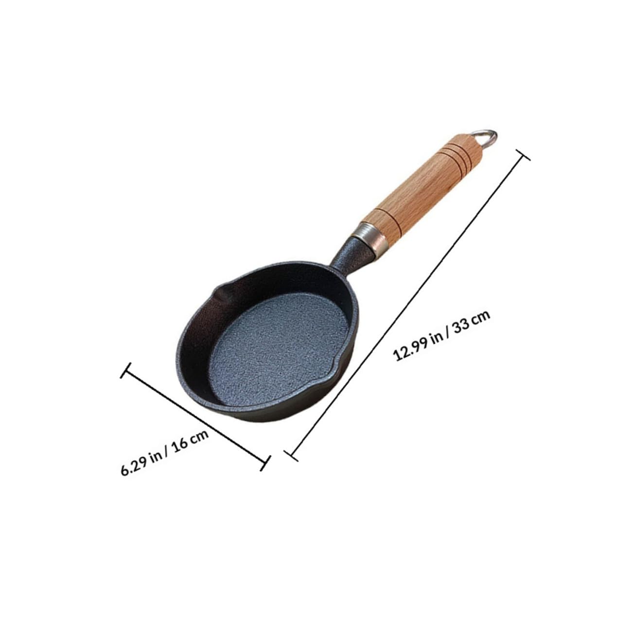 Kleiner Eierpfanne aus Eisen in Schwarz für Camping und Wandern