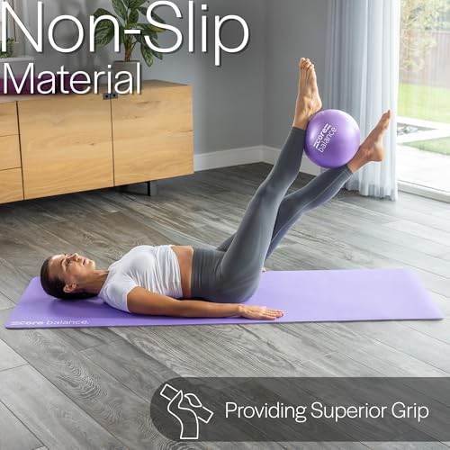 Core Balance Pilatesball - Anti-Burst Yogaball - rutschfestes PVC - Gymnastik, Fitness, Physiotherapie leicht – Einfach Aufzublasen - 200 Kg Maximalgewicht - 23 cm groß, 200 g - 4