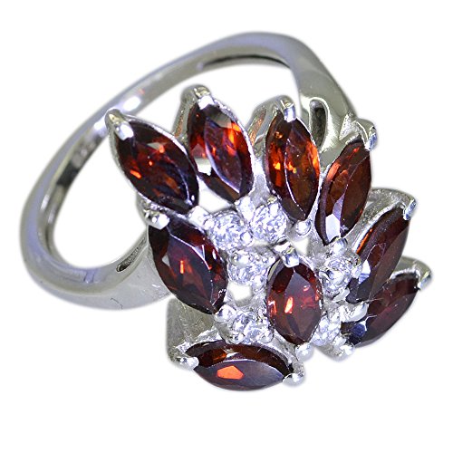 Bague grenat naturel marquise en argent 925 de haute joaillerie bar
