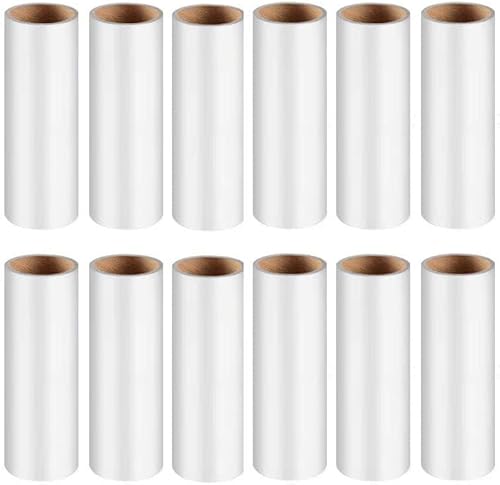 Recambios de rodillo de pelusa para pelo de mascotas, 1080 hojas (12 paquetes), 6.3 pulgadas de largo, 1.5 pulgadas de diámetro, extra adhesivo para