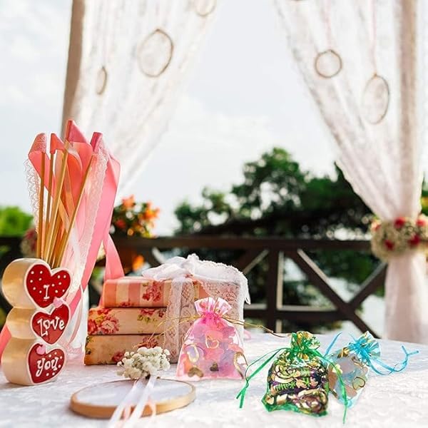 HM Orgenza Potli Bags for Women, Batva, Royal Clutch Batwa Bag, Bridal Potli Bag, Return Gift Bags, Shagun, Dryfruit Bag, Party Favour Bags, 4x5 Cm, Pack of 10 - Image 6