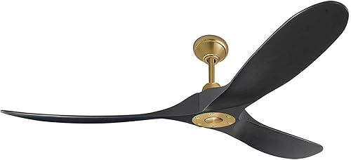 Monte Carlo Ventilador de techo personalizado Maverick de 60 pulgadas, motor de CC de bajo consumo, herrajes de latón bruñido con tres cuchillas de