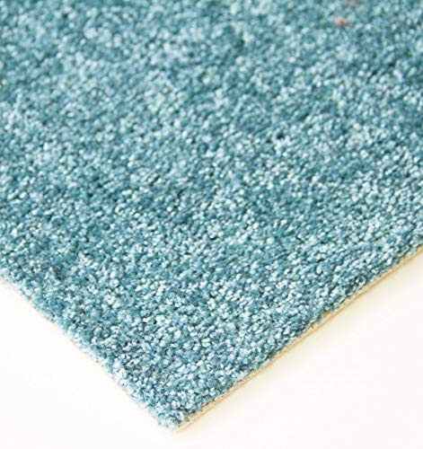 Steffensmeier Teppichboden Cambridge | Meterware Auslegware Wohnzimmer Schlafzimmer Kinderzimmer | türkis | 100x100 cm