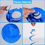 BEISHIDA Blue Blue Silver Hanging Swirls Party Decorations Plastic Streamer for Ceiling, Birthday Hanging Party Supplies, Pack of 30 - Image 3