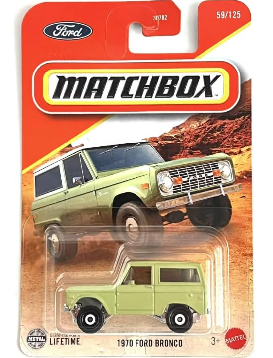 Amazon.com: Matchbox 1970 Ford Bronco [Green] 59/125, 1:64 Scale