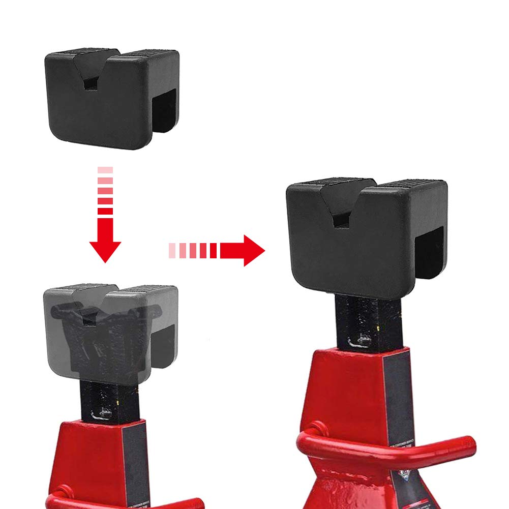 YIXISI 2 PCS Rubber Jack Pad Adapter for for Jack Stand, Universal Rubber Slotted Frame Rail Pinch Weld Protector — view 3