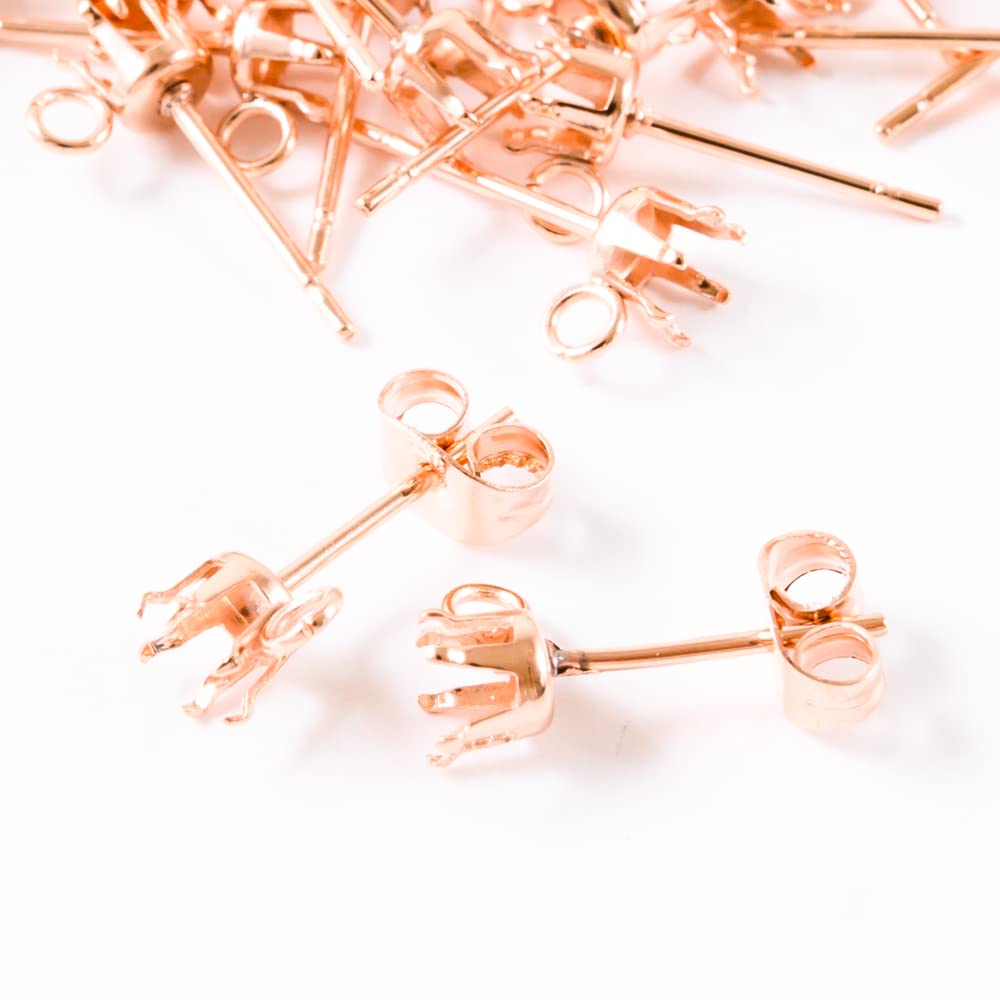 Amazon | 【サージカルステンレス 316】 5mm 立て爪 石座 台座 ピアス 