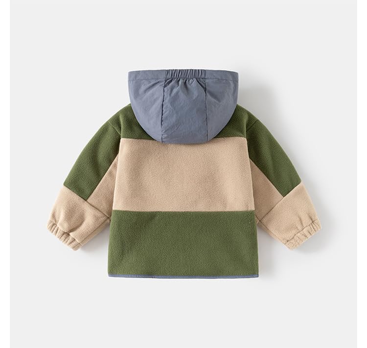 Toddler Boy Hoodies Baby Boy Jacket Lightweight Pocket Zip Up Hooded Jackets Baby Fall Winter Outwear (Khaki,24 Months)