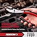 ARROW Slip Joint Pliers, 8 Inch High Carbon Steel Pliers Tool with Rust Resistant Finish, Comfortable TPR Handle, 3-Zone Jaw for Gripping, Tightening, or Loosening Nuts and Bolts