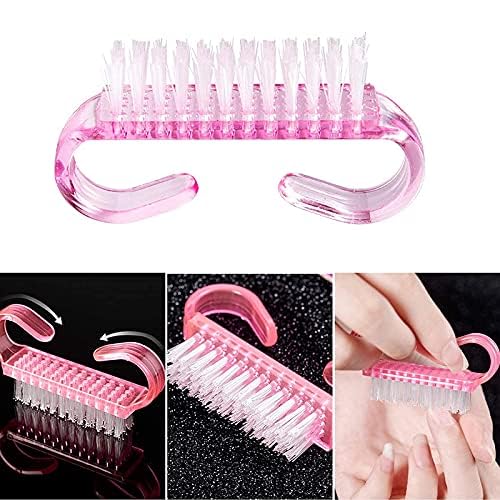 Sai Rainbow Nail Brush for Hand Fingernail Foot Nail Cleaner Handle Hand Feet Acrylic Nail Scrub Cleaning Brush, Kids Pedicure Brushes Manicure Tool for DIY Nail Art (Pack of 6) - Image 5
