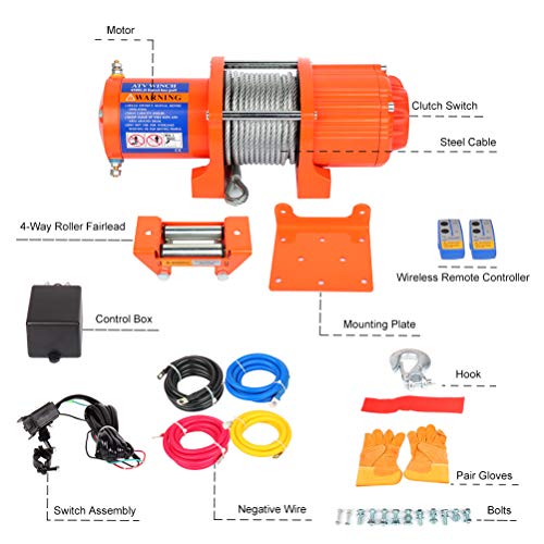 Cabrestante eléctrico Roadfar 4500 lb con control remoto miniatura 3