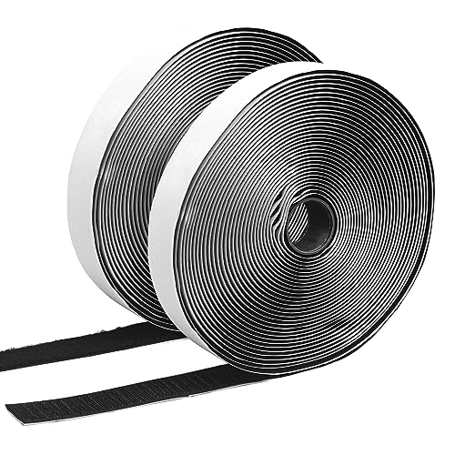 Chouiery 2本セット マジックテープ 面ファスナー 幅2.5cm 長さ10ｍ マジックテープ 粘着力強い両面テープ付き 強粘着裏糊付 オスメスセット 耐熱 防水タイプ DIY用 業務用 家庭用 車用 工業用 線収納