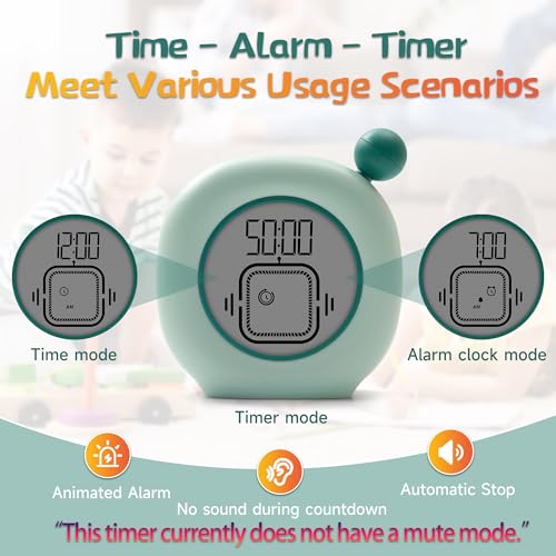 VEWINGL Productivity Timer & Clock with Alarm, Adjustable Desktop Timer for Autism, ADHD, Time Management, Ideal for Work, Study, Tasks, and Kitchen (Black) - Image 4