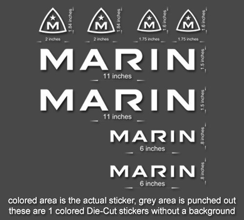 Marin Road, Mountain, Downhill Bike sticker/decal laptop, helmet, bicycle, car (Red)