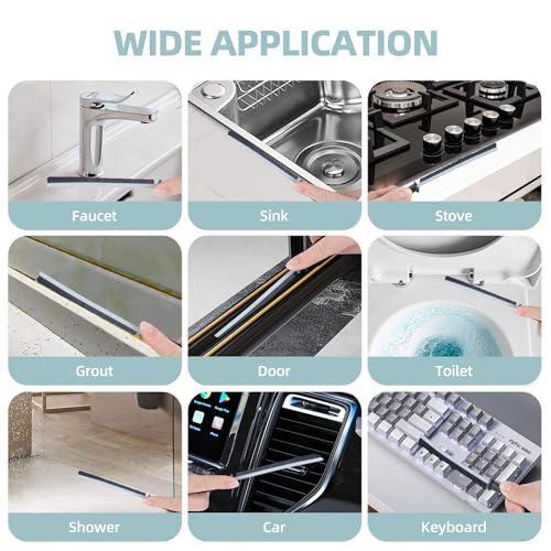 Image of 12 Pack Cleaning Brush Set - Hard Bristle Crevice Cleaning Brush - Multifunctional Gap Scrub Brush - Home Essentials for Kitchen Bathroom, Windows Faucets Grout & Car
