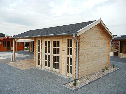 Gartenhaus HANNOVER Blockhütte Blockhaus Holzhaus 380 x 380 x 380 cm - 45 mm – Bild 3