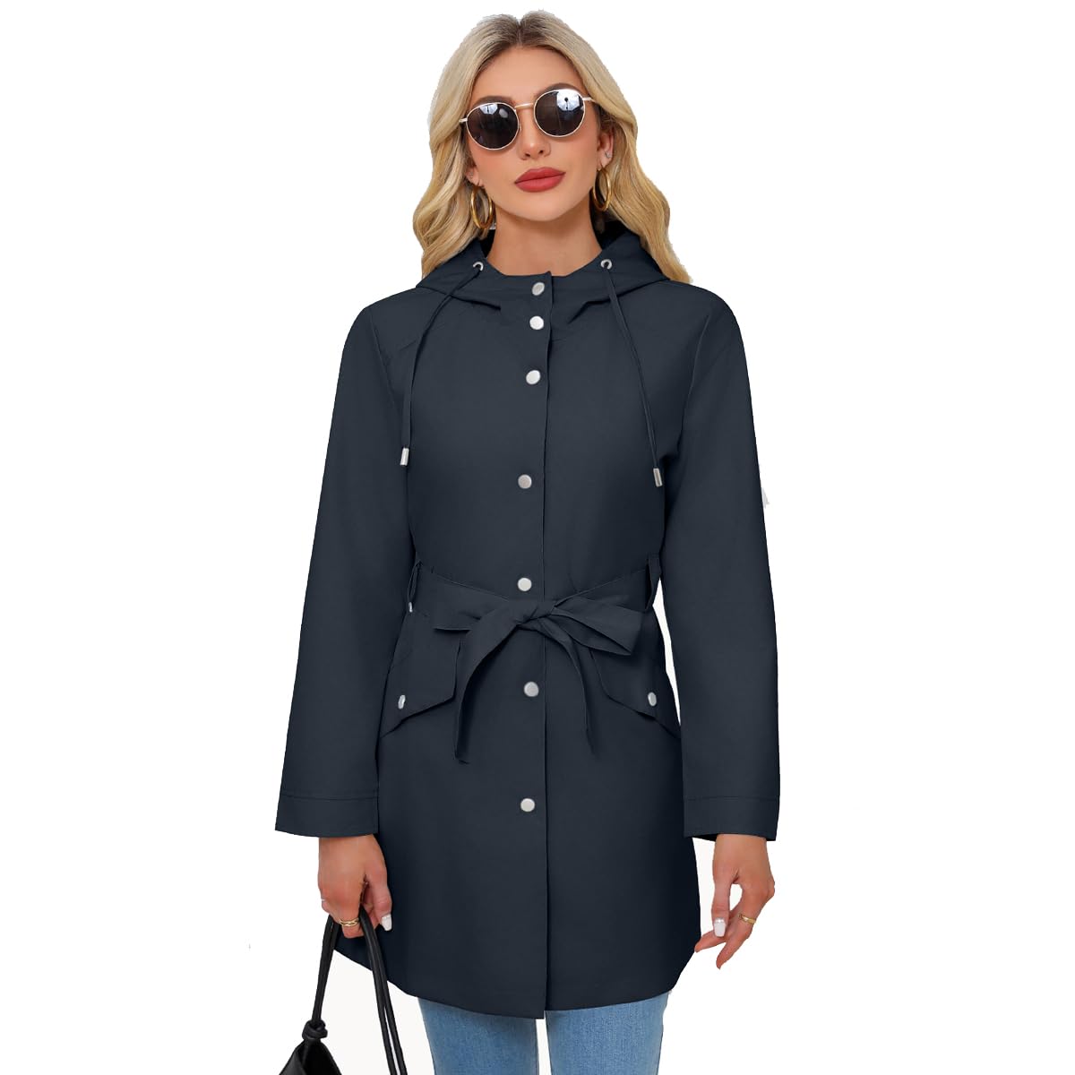 Chiguo Giacca da donna primaverile trench parka leggera Cappotto Giacca Casual Autunnale