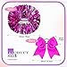 Canlierr 4 Pcs Cheerleading Pom Poms with Baton Handle and Cheerleader Hair Bows, 14 Inch Metallic Cheer Supplies for School Team Spirit Sports Dance Cheering(Rose Red)
