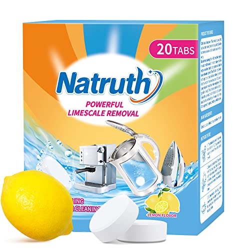 NATRUTH Powerful Limescale Removal, 20 PACKS Kettle Descaler Tablets, Descaler for Coffee Machine,Iron