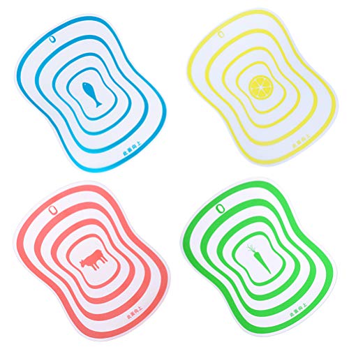 Conjunto de tábua de corte BESTONZON com 4 peças, tapetes de corte de tábuas de cozinha antiderrapan