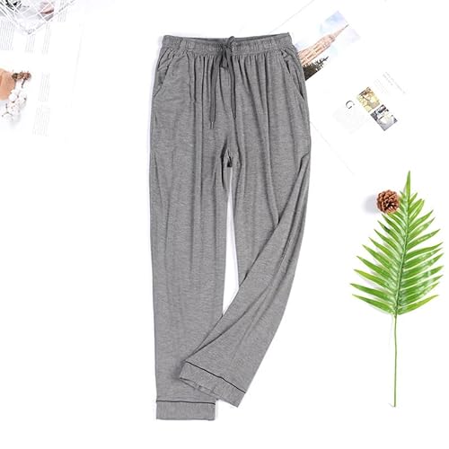 Men's Long Sleep Pants Summer Modal Lightweight Lounge Casual Home Wear Bottoms Pajama Pants With Pocket #TOP1
