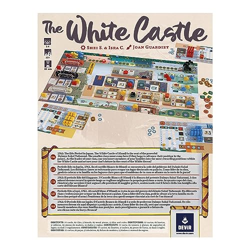 Image of Devir - Pack The White Castle + Matcha Expansion Board Game, Strategic Eurogame with Worker Placement, Dice & Resource Management for Teens & Adults, Ages 12+, 1-4 Players, 85 Playtime