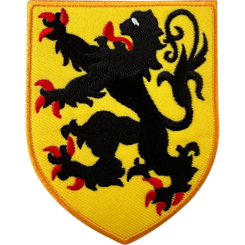 Écusson brodé avec blason belge à repasser ou à coudre - Lion Lion des Flandres néerlandaises