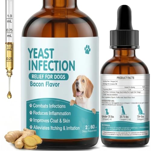 Natural Yeast Infection Treatment for Dogs Relief Itchy Skin & Ear Treatment - Reduces Irritation & Relieves Itching and Allergy for Puppies & Adult Dogs