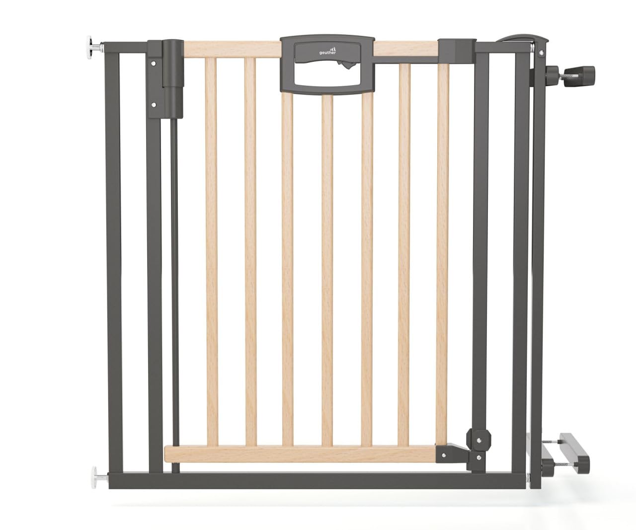 Geuther Easylock Barrière De Sécurité Bébé Et Chien en Bois - Barrière Escalier Enfant sans Perçage 80,​5-​232,​5 cm (84,​5-​92,​5 cm (Accessoires pour escalier))