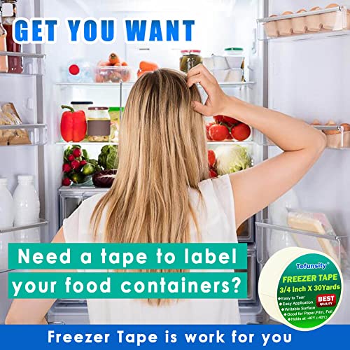 Freezer Tape Write-On, 3/4 Inch X 30 Yards, Writable Surface， Working Under Low Temperature,White Single Roll… #TOP1