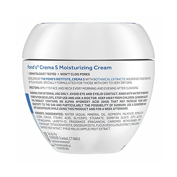 Ponds-Nourishing-Moisturizing-Cream-Crema-S-141-oz POND'S Crema S Nourishing Face Moisturizer for Women, Skin Care Facial Moisturizer Cream for Dry to Very Dry Skin, Nourishes for up to 24 hours 14.1 oz