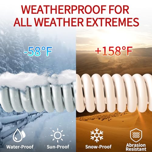 Image of Skrizcable 16 /3 50 FT Outdoor Extension Cord Waterproof, Weatherproof & Flame Retardant White 3 Prong Power Cord Outside for Lawn & Garden, 13 Amps 1625 Watts 125 VAC 16AWG SJTW, ETL Listed