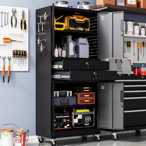 Image of Metal Storage Cabinet for Garage, Tool Cabinet, Utility Cabinet